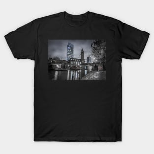 Manchester at Night with Beetham Tower and Castlefield Canal T-Shirt